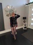 Crossdressing Service By Mistress Lady Penelope. Julia in a black sequin dress.