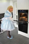 24/7 live in maid sissy barbie at Mistress Lady Penelope's top oven cooking her Mistress' evening meal.